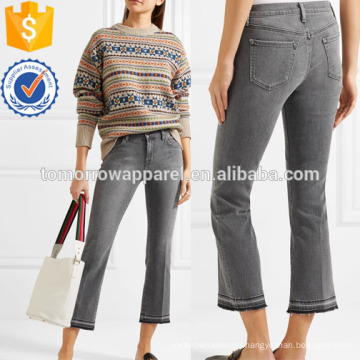 Cropped Mid-Rise Bootcut Jeans Herstellung Großhandel Mode Frauen Bekleidung (TA3053P)